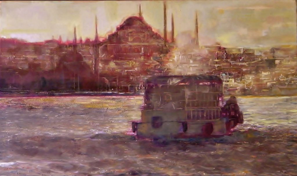 BOSPHORUS OIL ON CANVAS 120X160 2010 by Nikos Stratakis