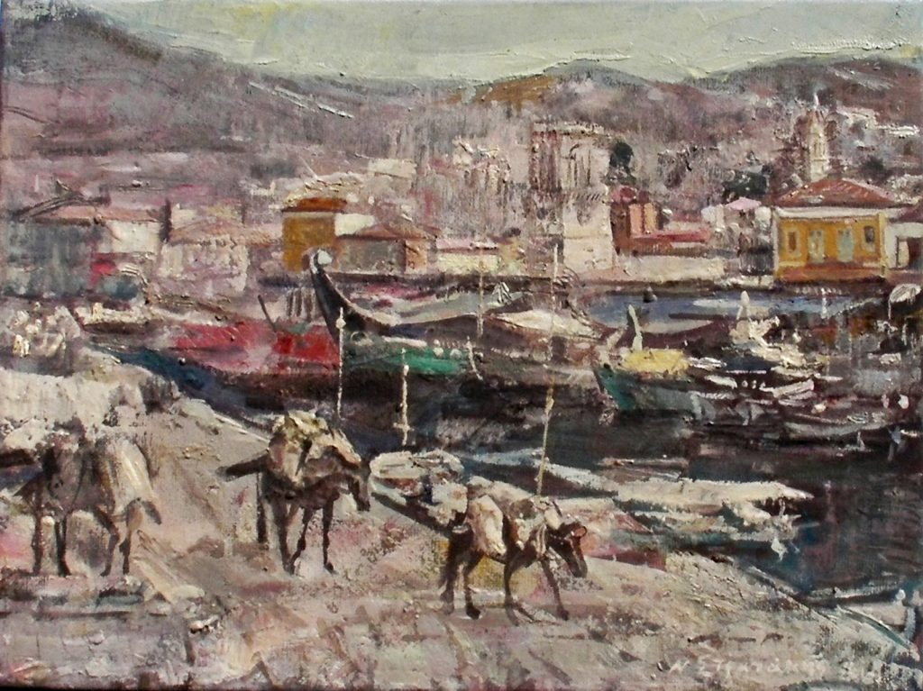 HYDRA OIL ON CANVAS 40X50 2016 by Nikos Stratakis