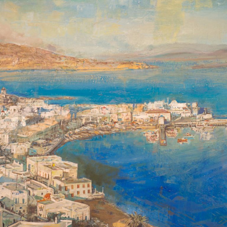 MYKONOS OIL ON CANVAS 2018 by Nikos Stratakis