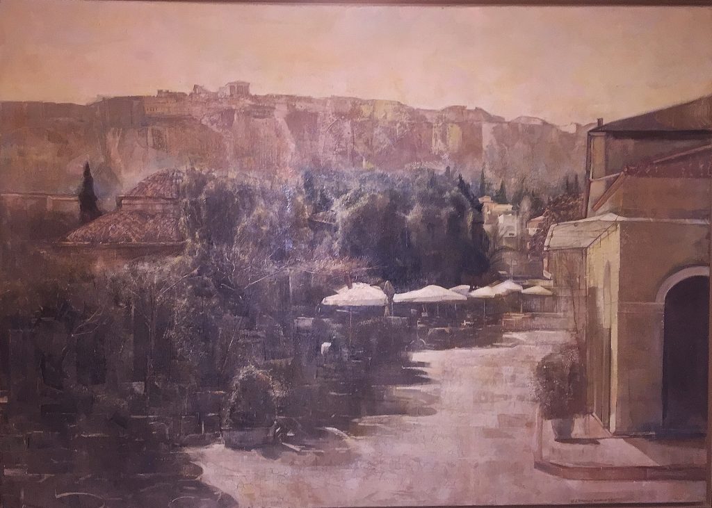 MONASTIRAKI, Oil on canvas, by Nikos Stratakis