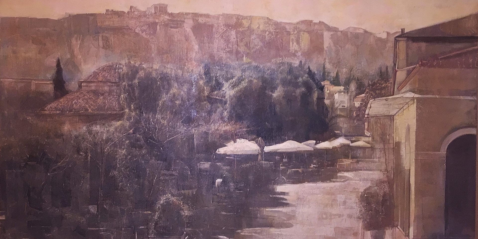 MONASTIRAKI, Oil on canvas, by Nikos Stratakis