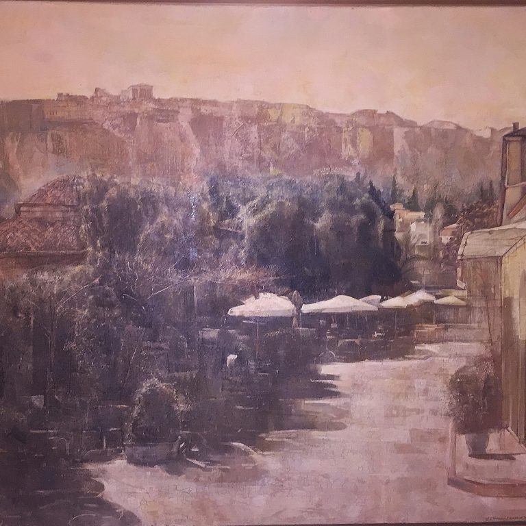 MONASTIRAKI, Oil on canvas, by Nikos Stratakis