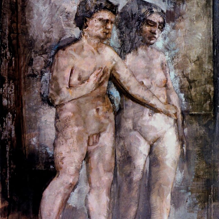 ADAM AND EVE Oil on canvas 110X160 1994 by Nikos Stratakis