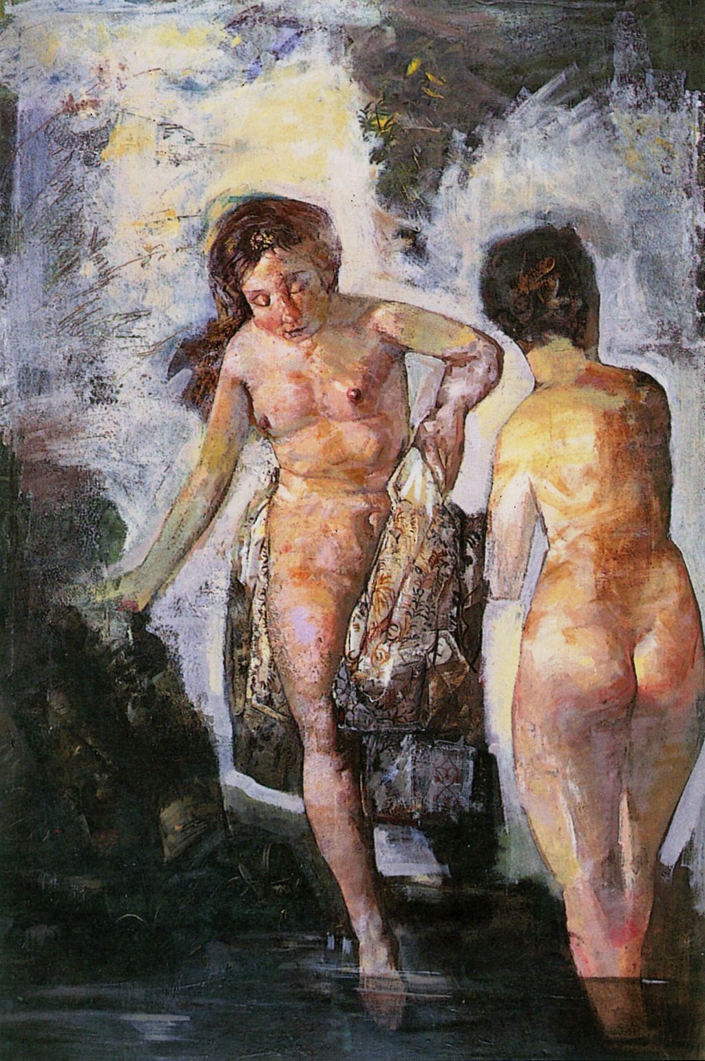 BATHERS Oil on canvas 155X105 1994 by Nikos Stratakis