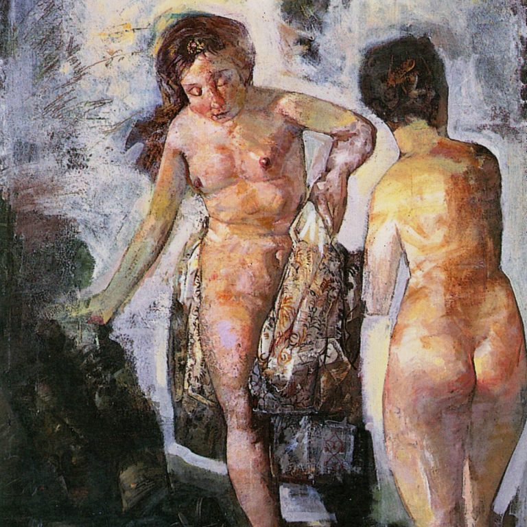 BATHERS Oil on canvas 155X105 1994 by Nikos Stratakis