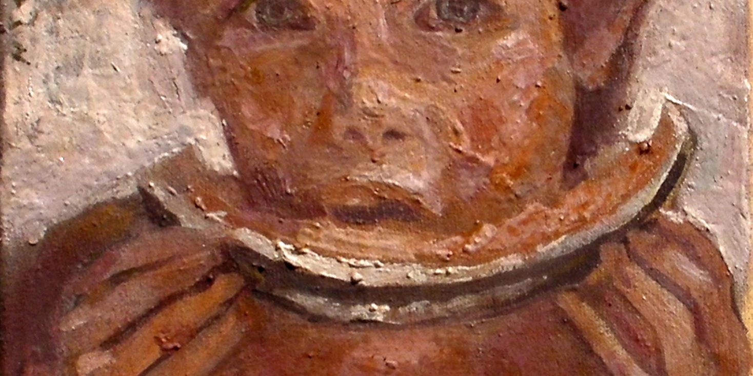 BOY EATING WATERLMELON Oil on canvas 20X20 2015 by Nikos Stratakis