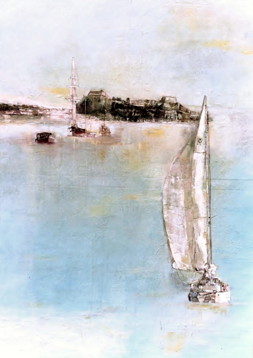 CORFU - THE BAY OF GARITSA Oil on canvas 100X150 2003 by Nikos Stratakis