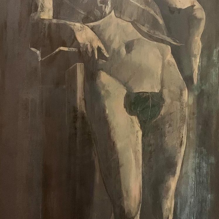 DIONYSUS Oil and egg tempera on wood 80X180 2000 by Nikos Stratakis