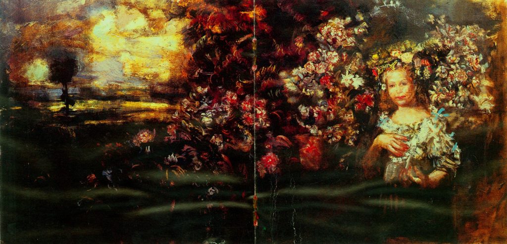 FLORA Oil on canvas 110X220 1992 by Nikos Stratakis