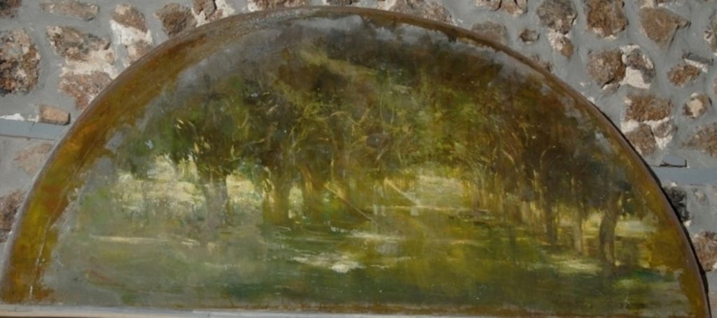 FOREST Oil on wood diam. 150 cm 1995 by Nikos Stratakis