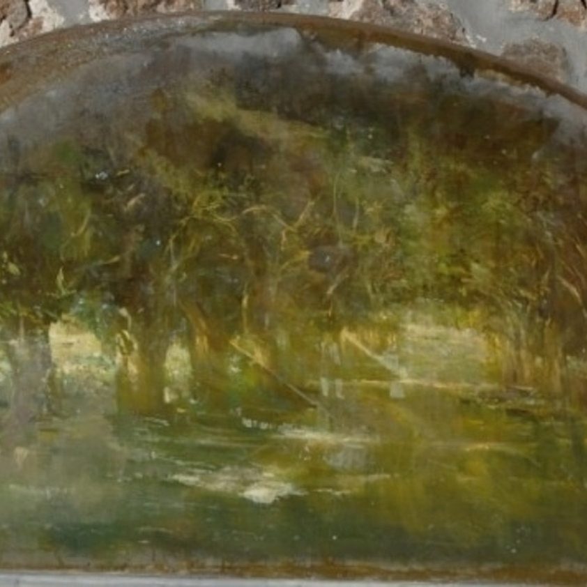 FOREST Oil on wood diam. 150 cm 1995 by Nikos Stratakis