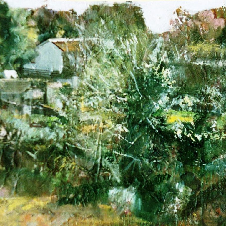 GARDEN Oil on canvas 200X100 1990 by Nikos Stratakis