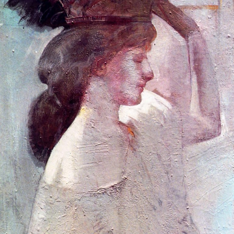 KARYATIS Oil on canvas 50X80 2001 by Nikos Stratakis