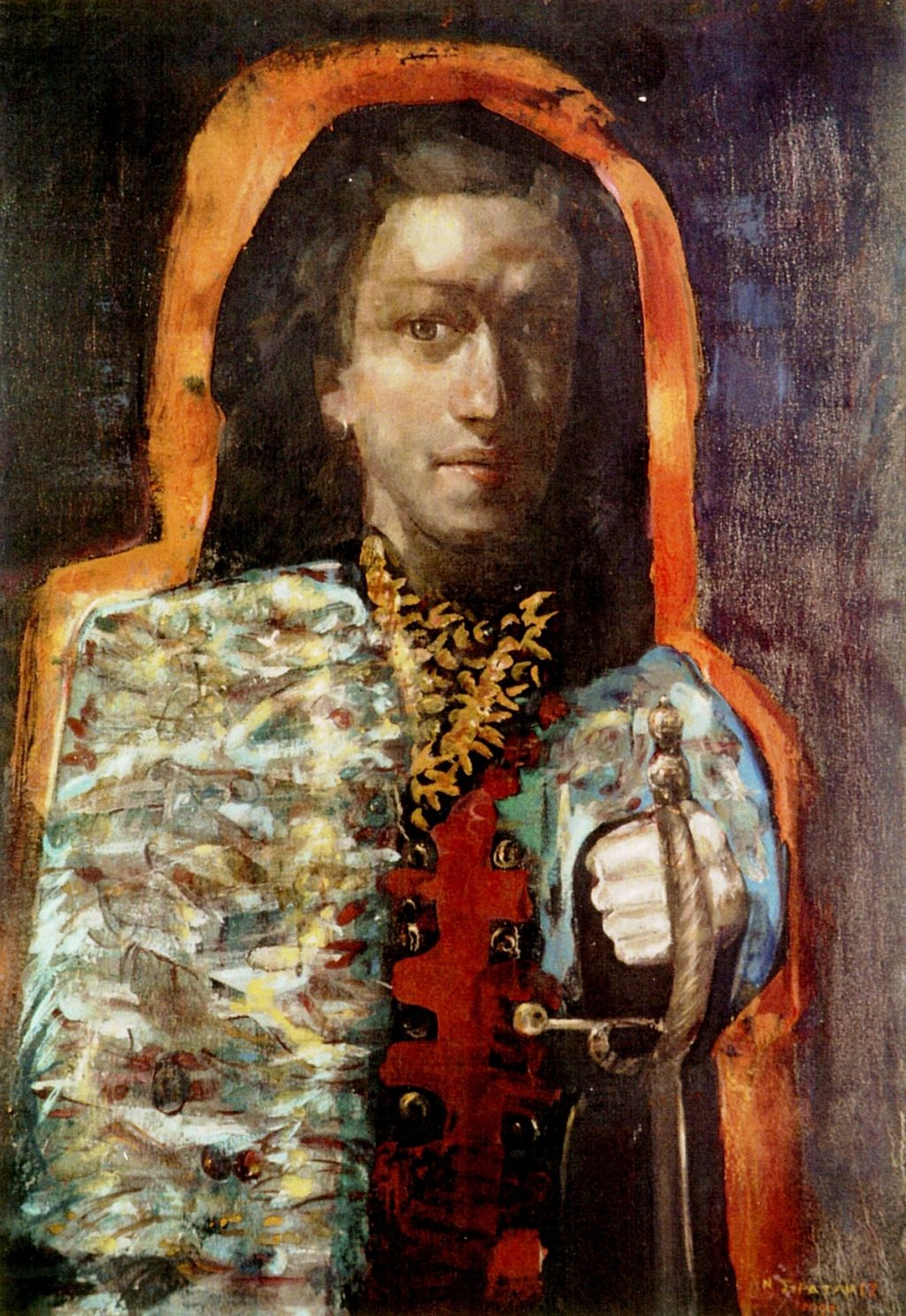 KNIGHT Oil on canvas 50X80 1996 by Nikos Stratakis