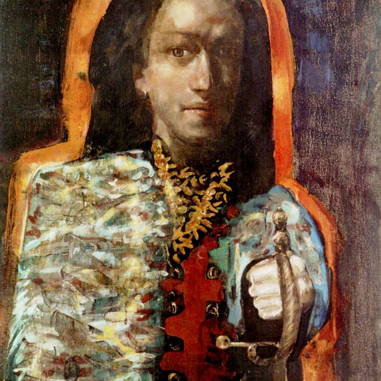 KNIGHT Oil on canvas 50X80 1996 by Nikos Stratakis