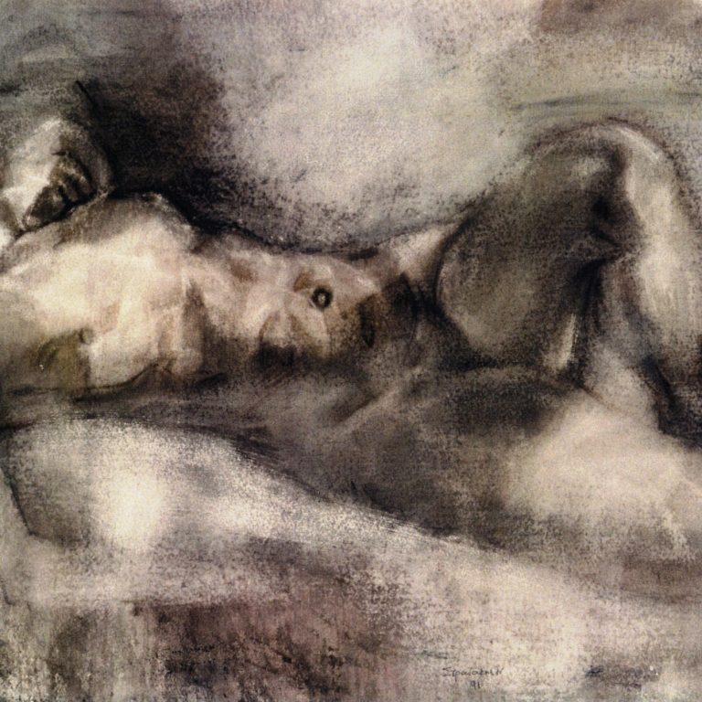 MALE NUDE Watercolor 50x70 1990 by Nikos Stratakis