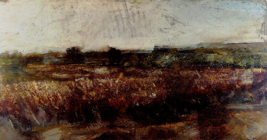 MESOGEA Oil on canvas 200X100 1994 by Nikos Stratakis