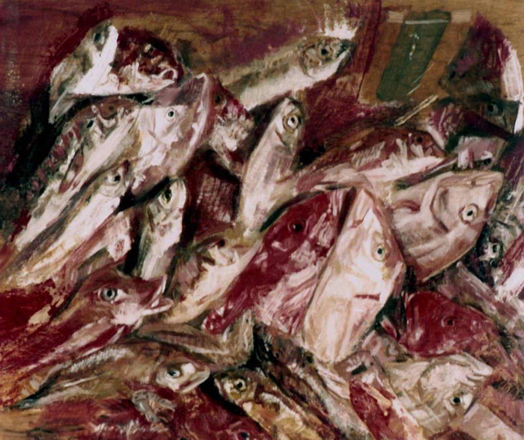 STILL LIFE, Oil on wood 110X80 1992 by Nikos Stratakis