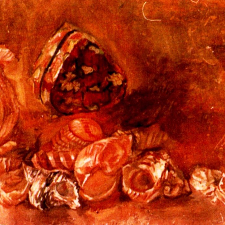 STILL LIFE, Oil on wood 15X45 1992 by Nikos Stratakis