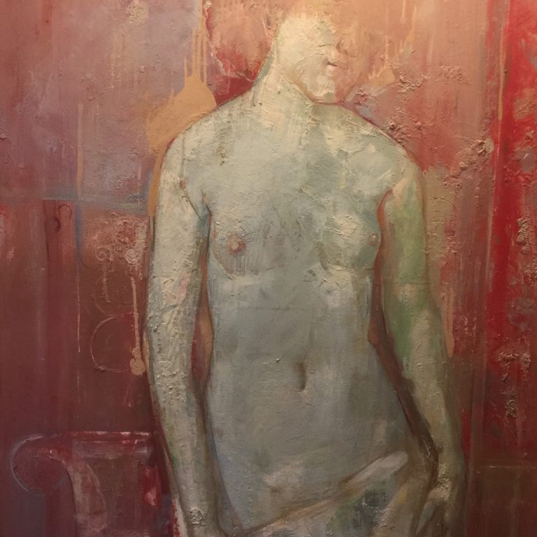 NUDE Oil on canvasS 80X110 2002 by Nikos Stratakis