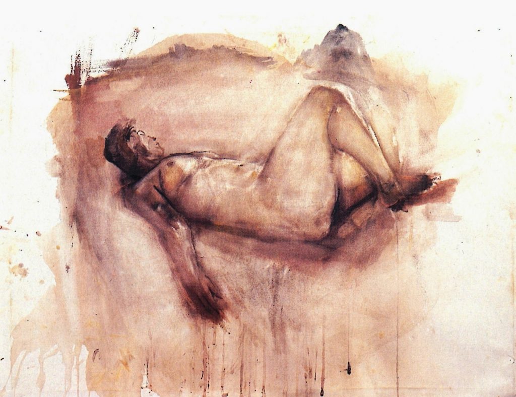 NUDE Watercolor 50x70 1989 by Nikos Stratakis