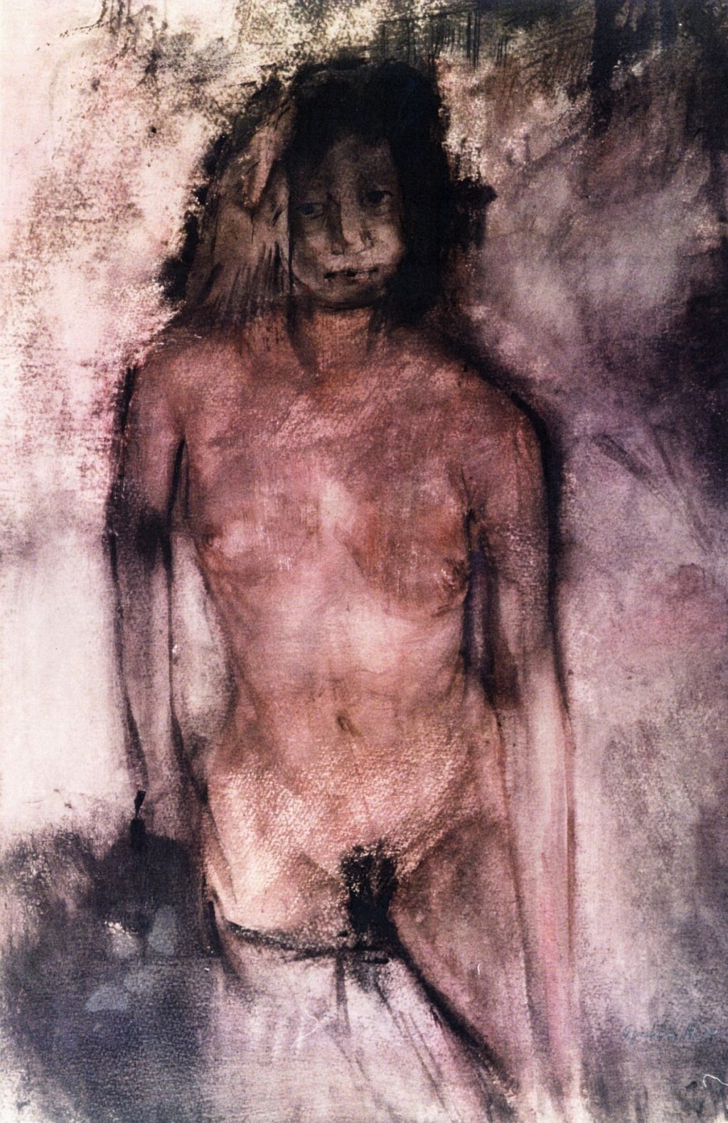 NUDE Watercolor 60x80 1989 by Nikos Stratakis