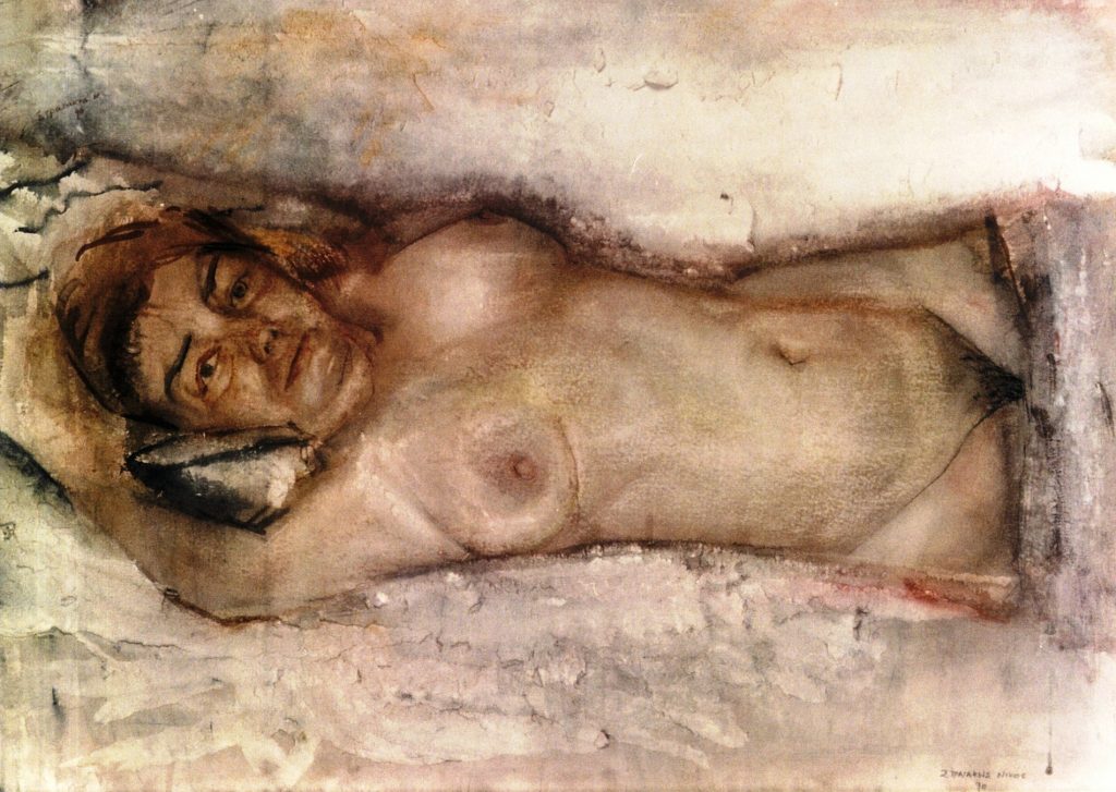 NUDE Watercolor 70x100 1991 by Nikos Stratakis