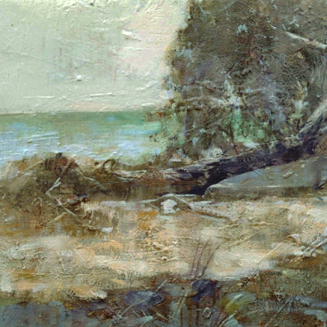 PINETREE BY THE BEACH Oil on canvas 50X70 1998 by Nikos Stratakis