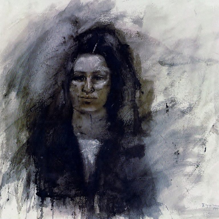 PORTRAIT Watercolor 50X70 1992 by Nikos Stratakis