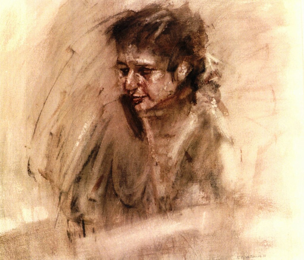 PORTRAIT Watercolor 70x90 1993 by Nikos Stratakis