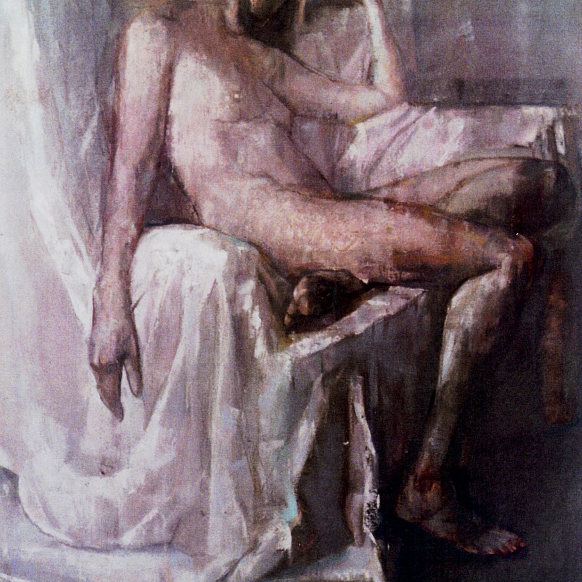 READER Oil on canvas 150x160 1999 by Nikos Stratakis