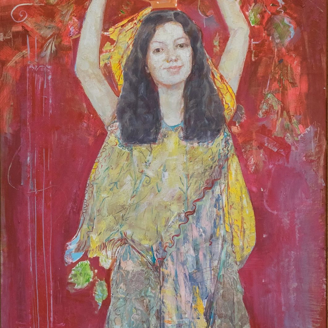 RED KARYATIS Oil on canvas 120X160 2018 by Nikos Stratakis 1