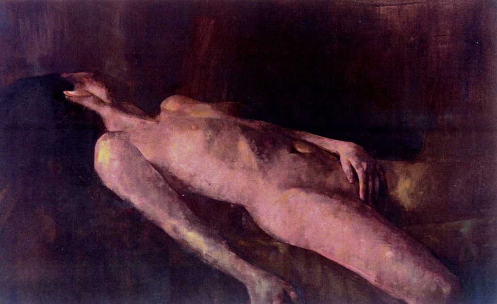 SLEEPING NUDE Oil on canvas 130X150 2000 by Nikos Stratakis