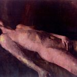 SLEEPING NUDE Oil on canvas 130X150 2000 by Nikos Stratakis