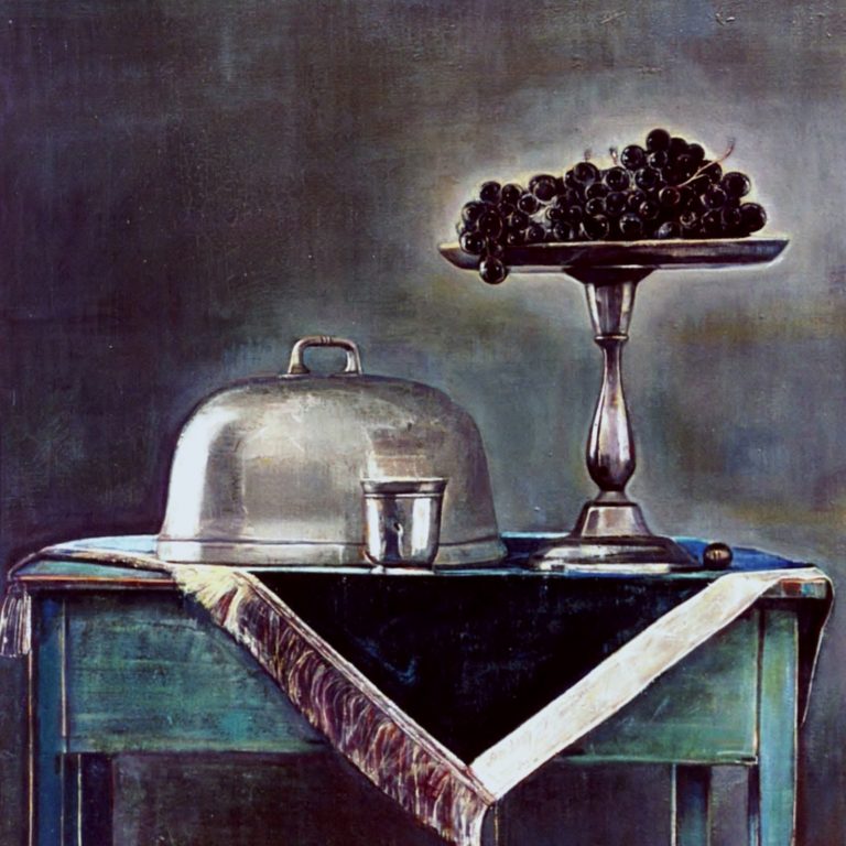 STILL LIFE TABLE Oil on canvas 70X80 2006 by Nikos Stratakis