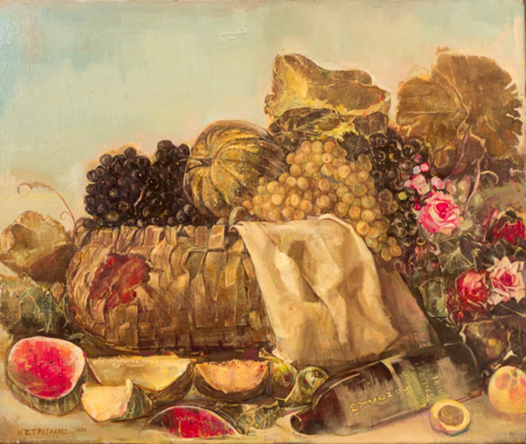 STLL LIFE IN SUMMER Oil on canvas 50X70 2018 by Nikos Stratakis