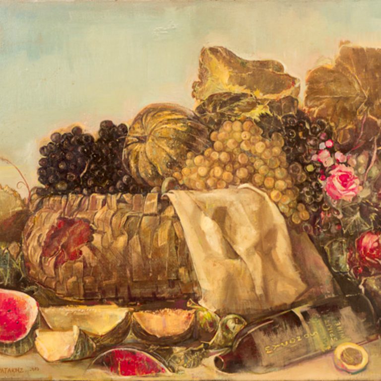 STLL LIFE IN SUMMER Oil on canvas 50X70 2018 by Nikos Stratakis