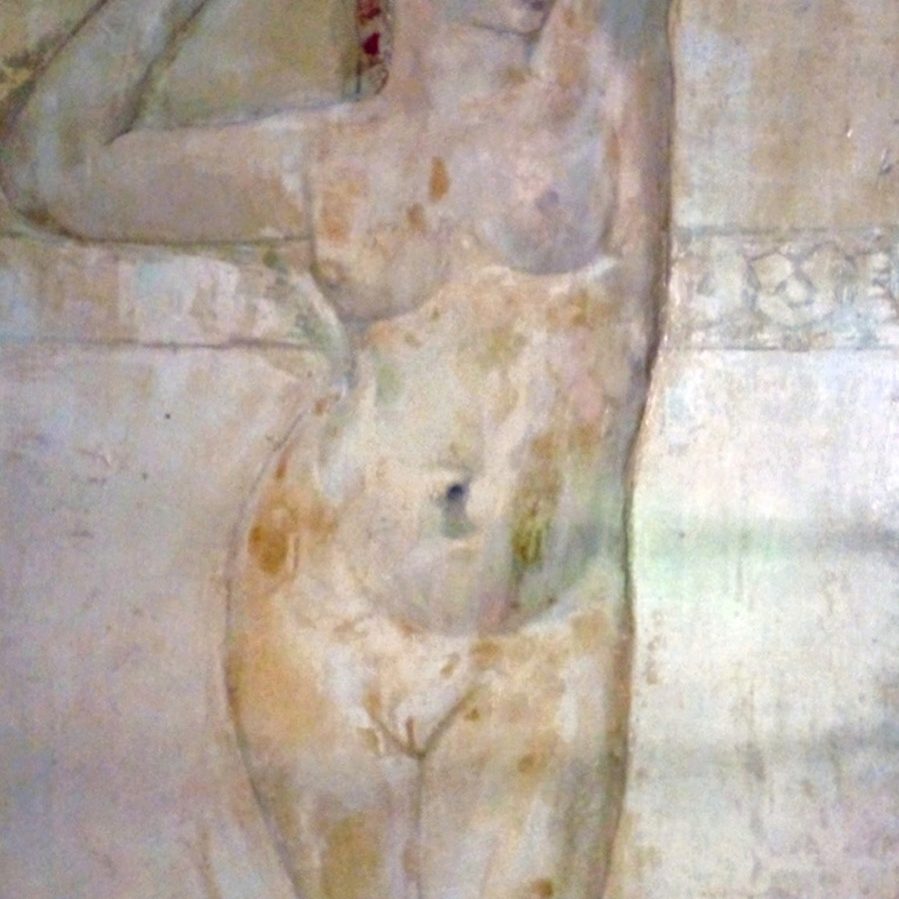 VENUS OF THE GARDENS Oil on wood 70X150 2000 by Nikos Stratakis