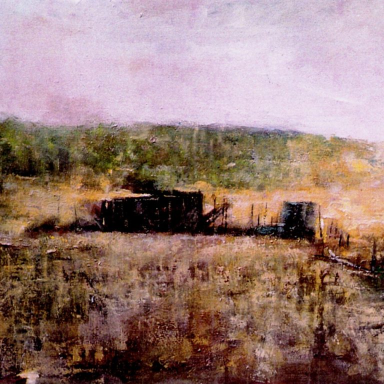 VRAVRONA SUMMER Oil on canvas 220X110 1997 by Nikos Stratakis