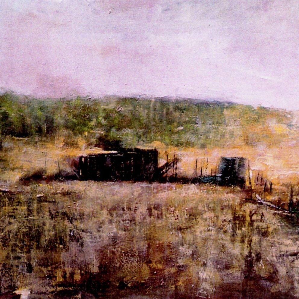 VRAVRONA SUMMER Oil on canvas 220X110 1997 by Nikos Stratakis