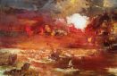 SEA BATTLE Oil on canvas, 300x250, 2003, by Nikos Stratakis